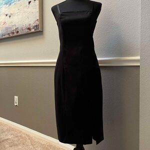 NWT Tiger of sweden  Black Square Neck  Cotton  Waist Midi Sundress size 6
